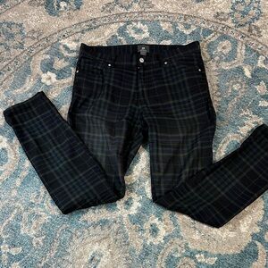 H&M Dark Plaid Skinny Fit Pants
